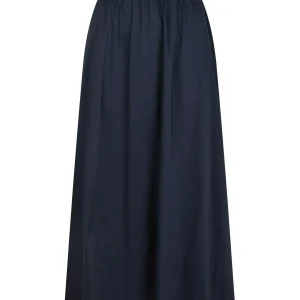 Yara Long Poplin Skirt - navy