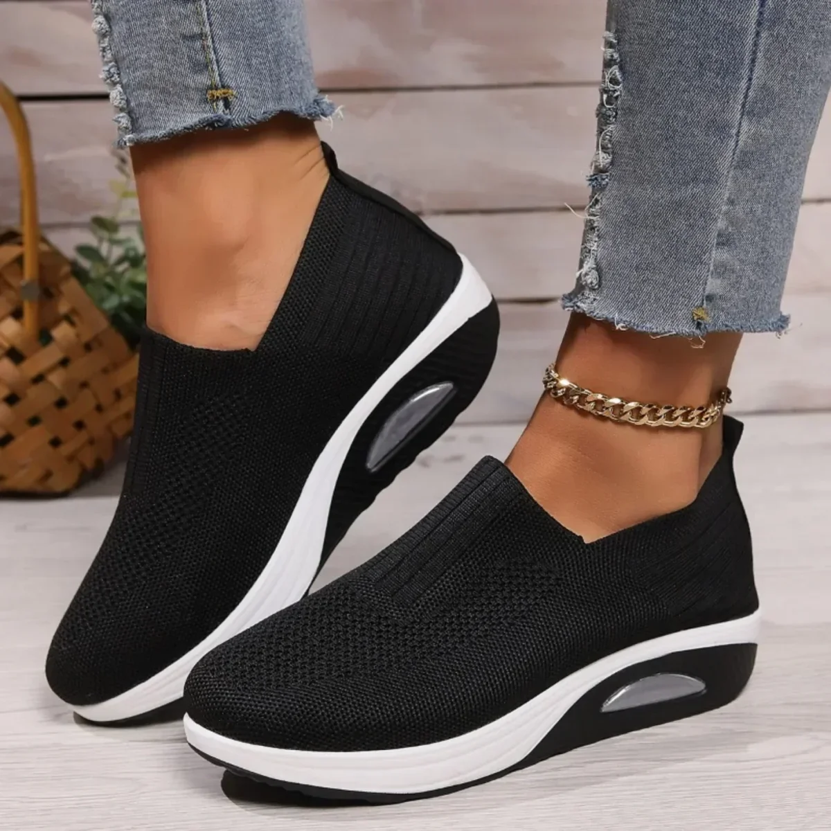 Ortopediska, vadderade, casual sneakers för kvinnor