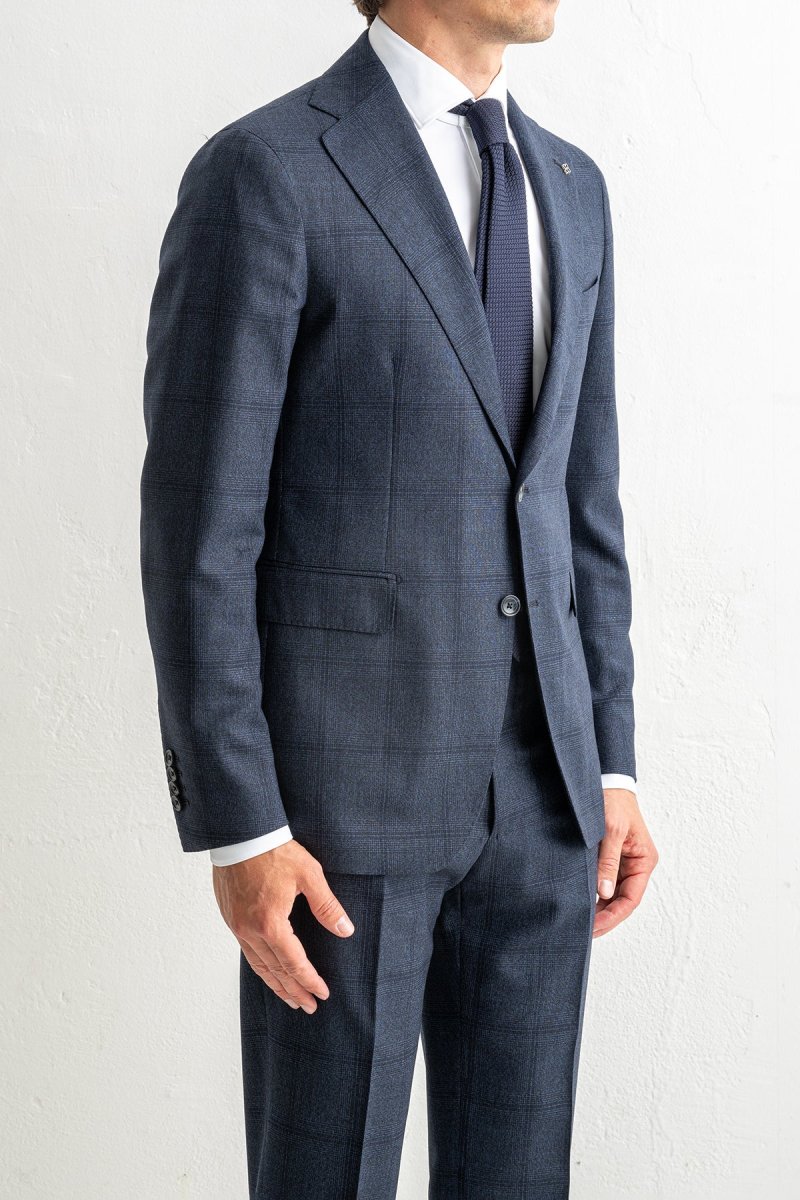 Luxury Wool Checked Suit Blue - Bild 4