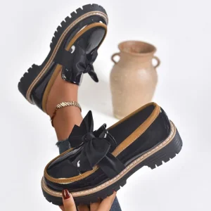 Damloafers med platå och rosett