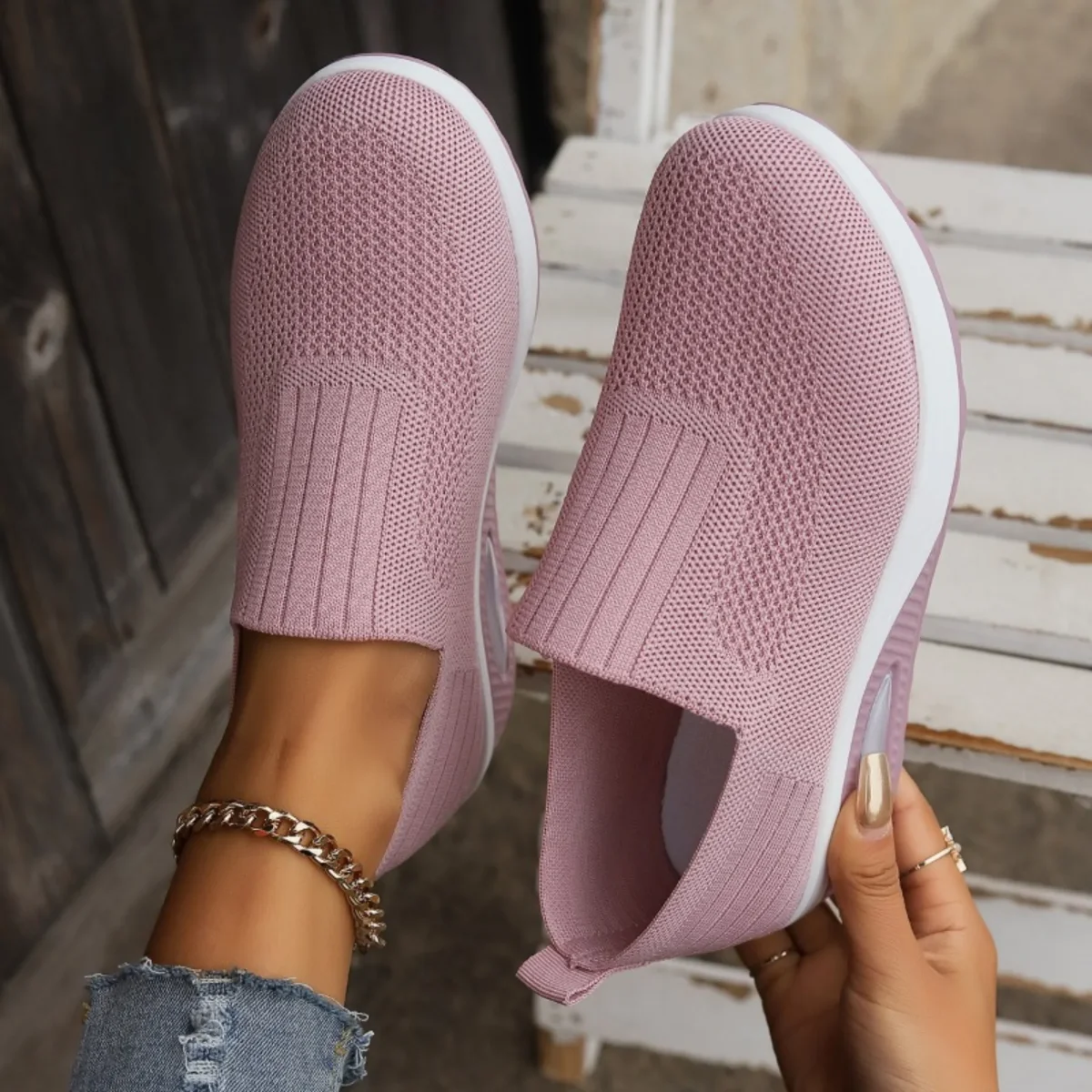 Ortopediska, vadderade, casual sneakers för kvinnor - Bild 4
