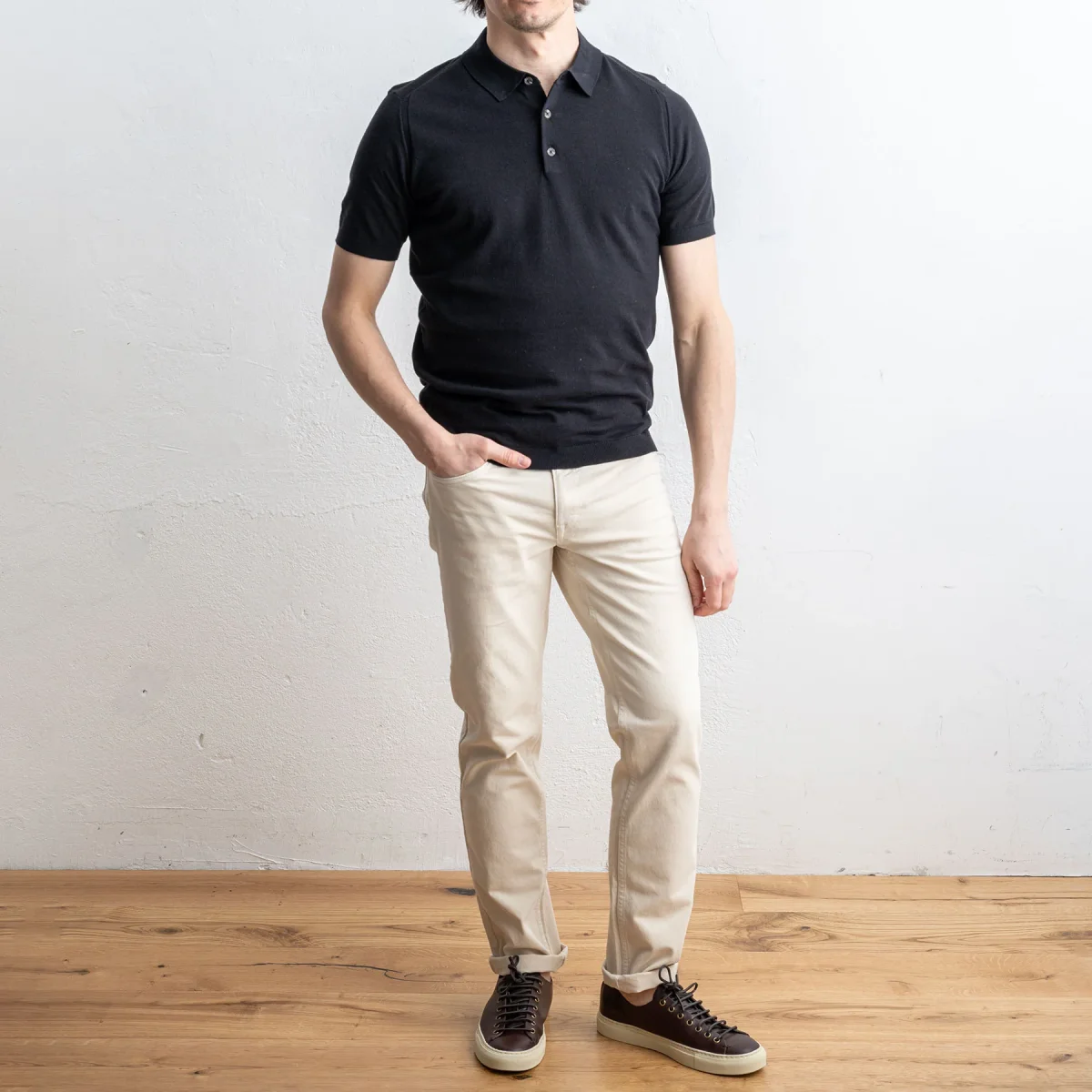 Polo Cotton Short Sleeve Black - Bild 4