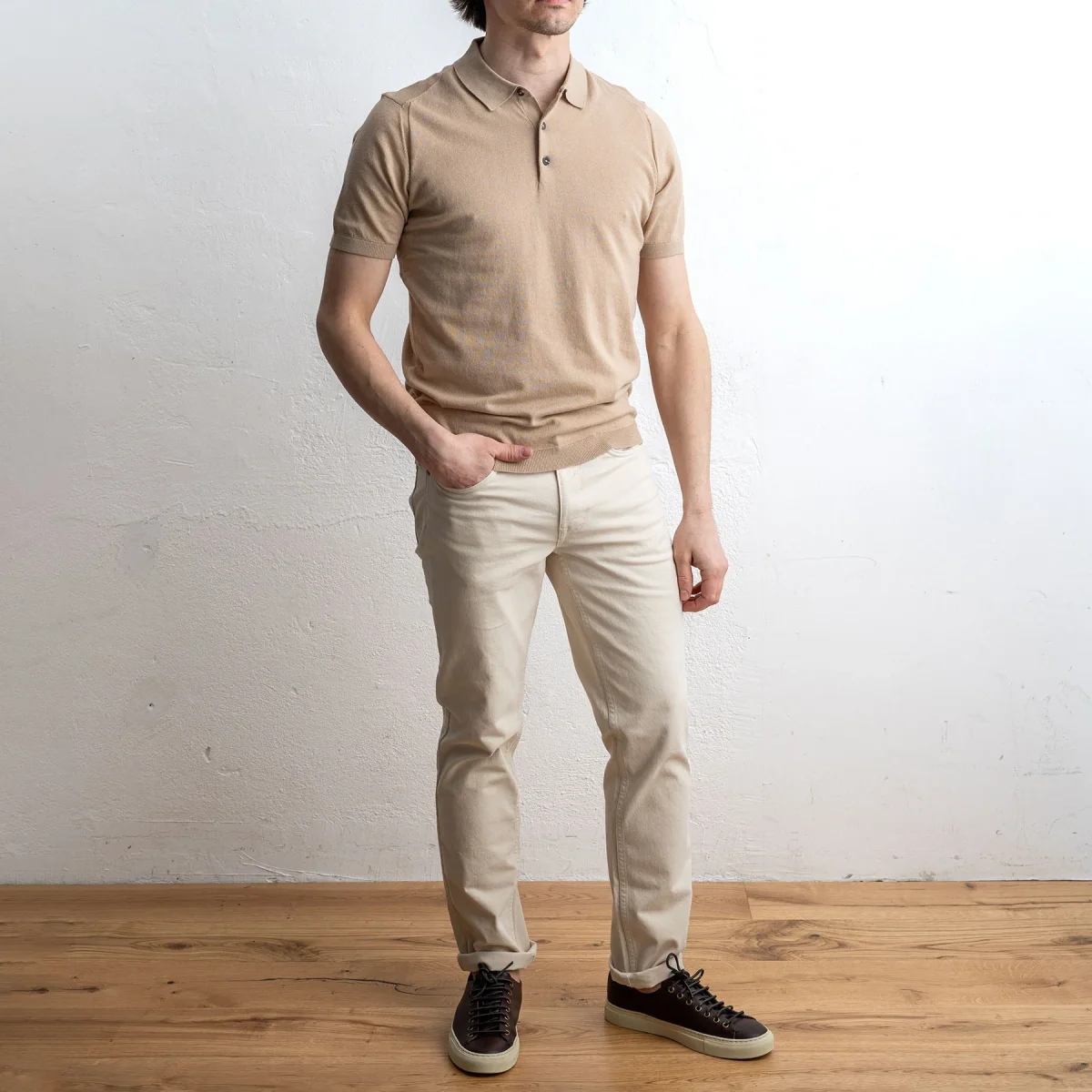 Polo Cotton Short Sleeve Beige - Bild 5