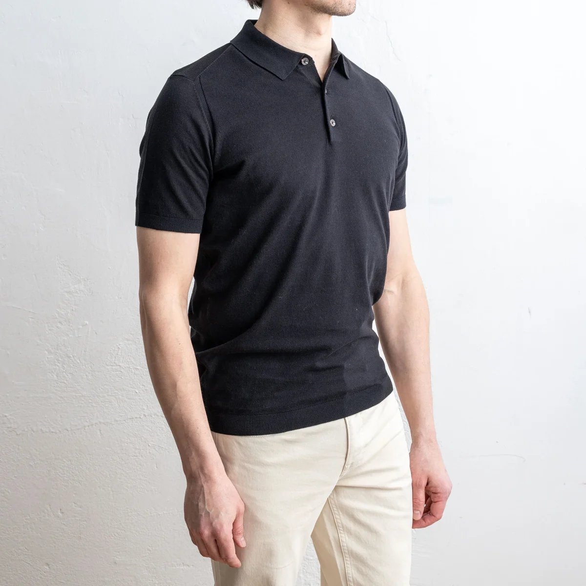 Polo Cotton Short Sleeve Black - Bild 3