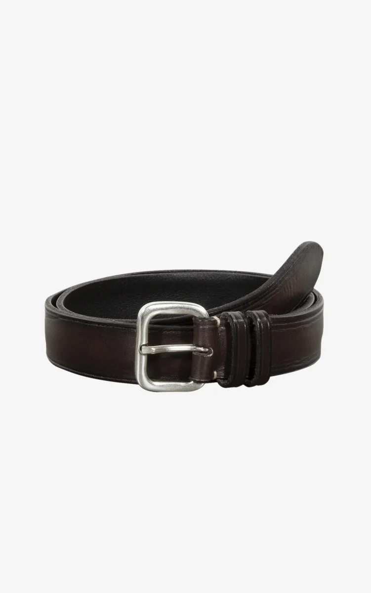 NORVERGIA DECORATED LEATHER BELT Dark Brown