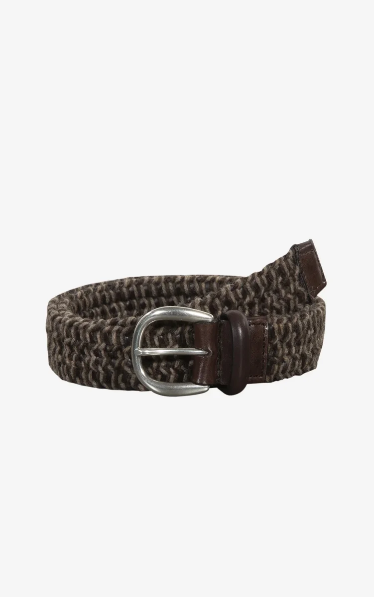 TOLOSA BRAIDED WOOL AND LEATHER BELT BROWN/BEIGE - Bild 2