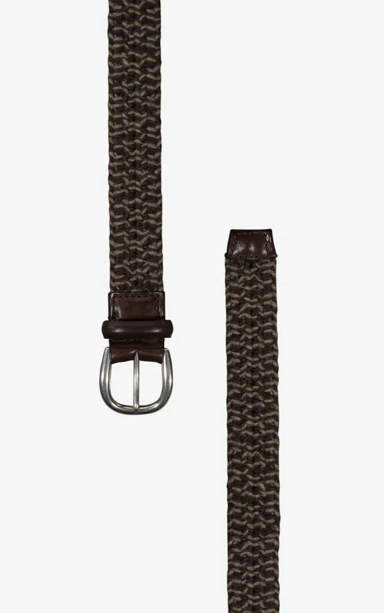 TOLOSA BRAIDED WOOL AND LEATHER BELT BROWN/BEIGE - Bild 3
