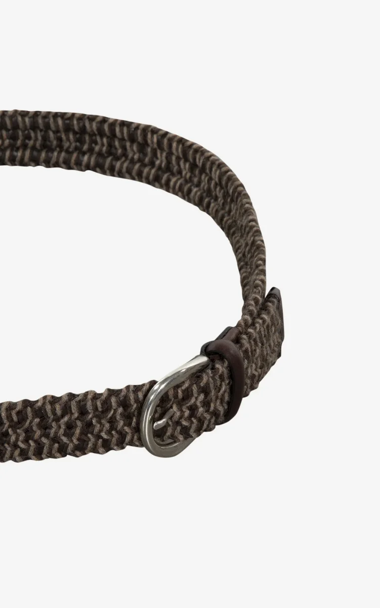 TOLOSA BRAIDED WOOL AND LEATHER BELT BROWN/BEIGE - Bild 4