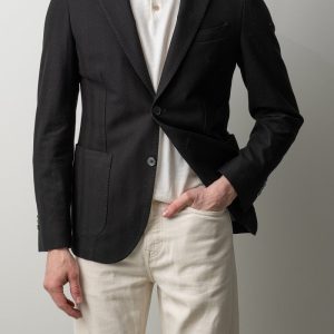 Cotton Jersey Knit Blazer Black