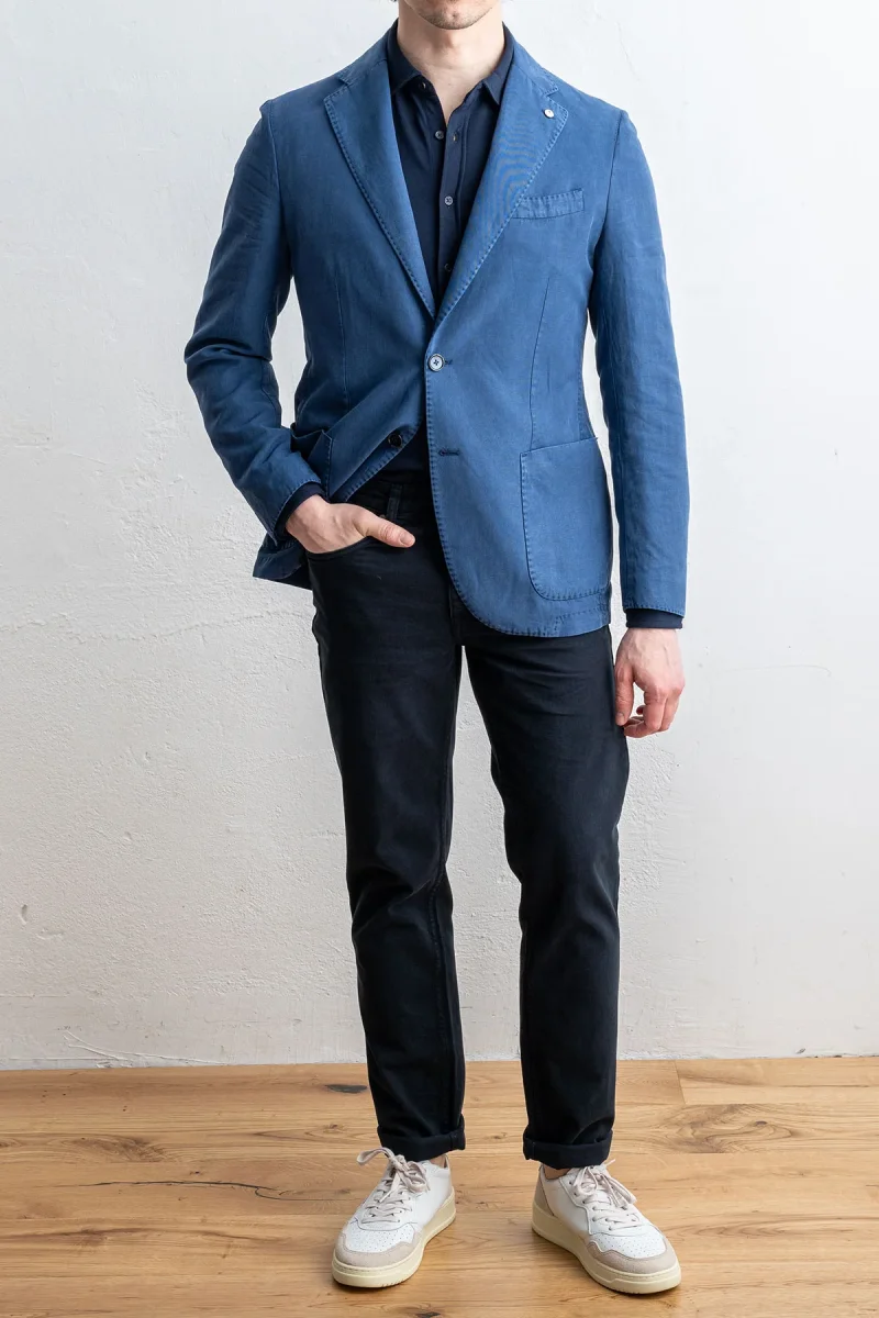 Cotton Lyocell Blazer Blue - Bild 4