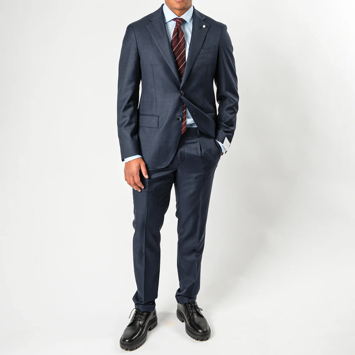 Luxury Super 110's Micro Structured Navy - Bild 3