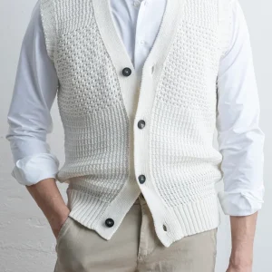 Gerald Cotton Waistcoat Offwhite