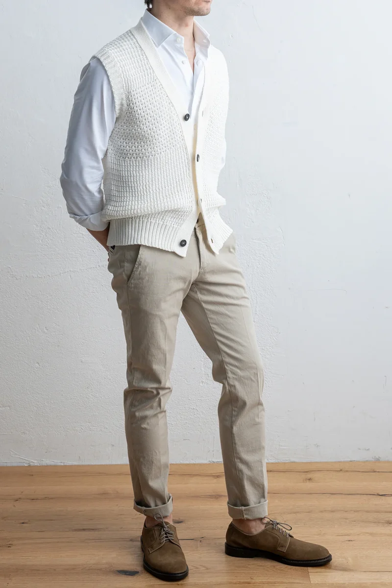 Gerald Cotton Waistcoat Offwhite - Bild 5
