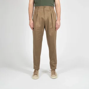 LUXURY COTTON TWO PLEAT TROUSER KHAKI