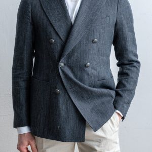 Montecarlo Db Linen Wool Blazer Black