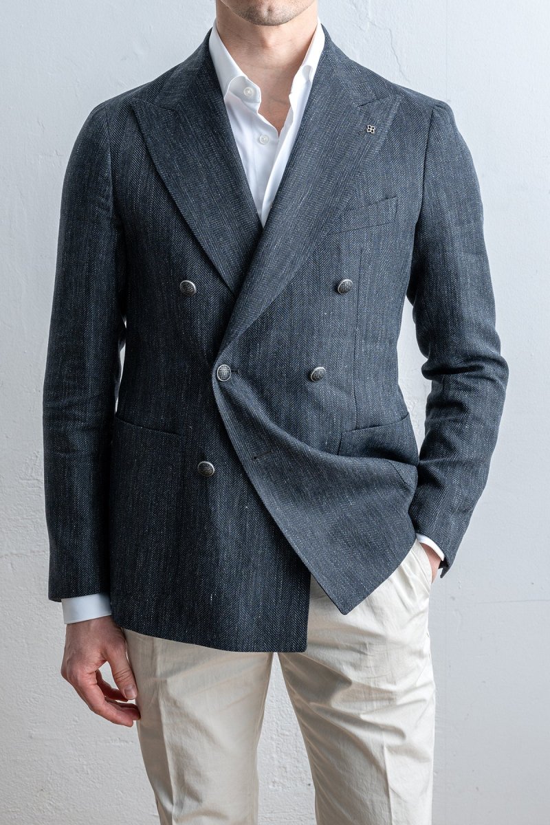 Montecarlo Db Linen Wool Blazer Black - Bild 2