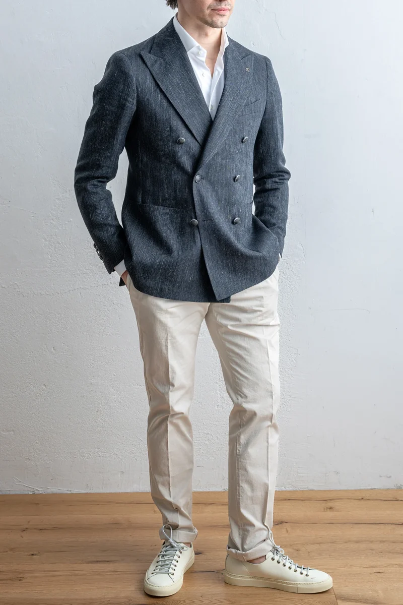 Montecarlo Db Linen Wool Blazer Black - Bild 4