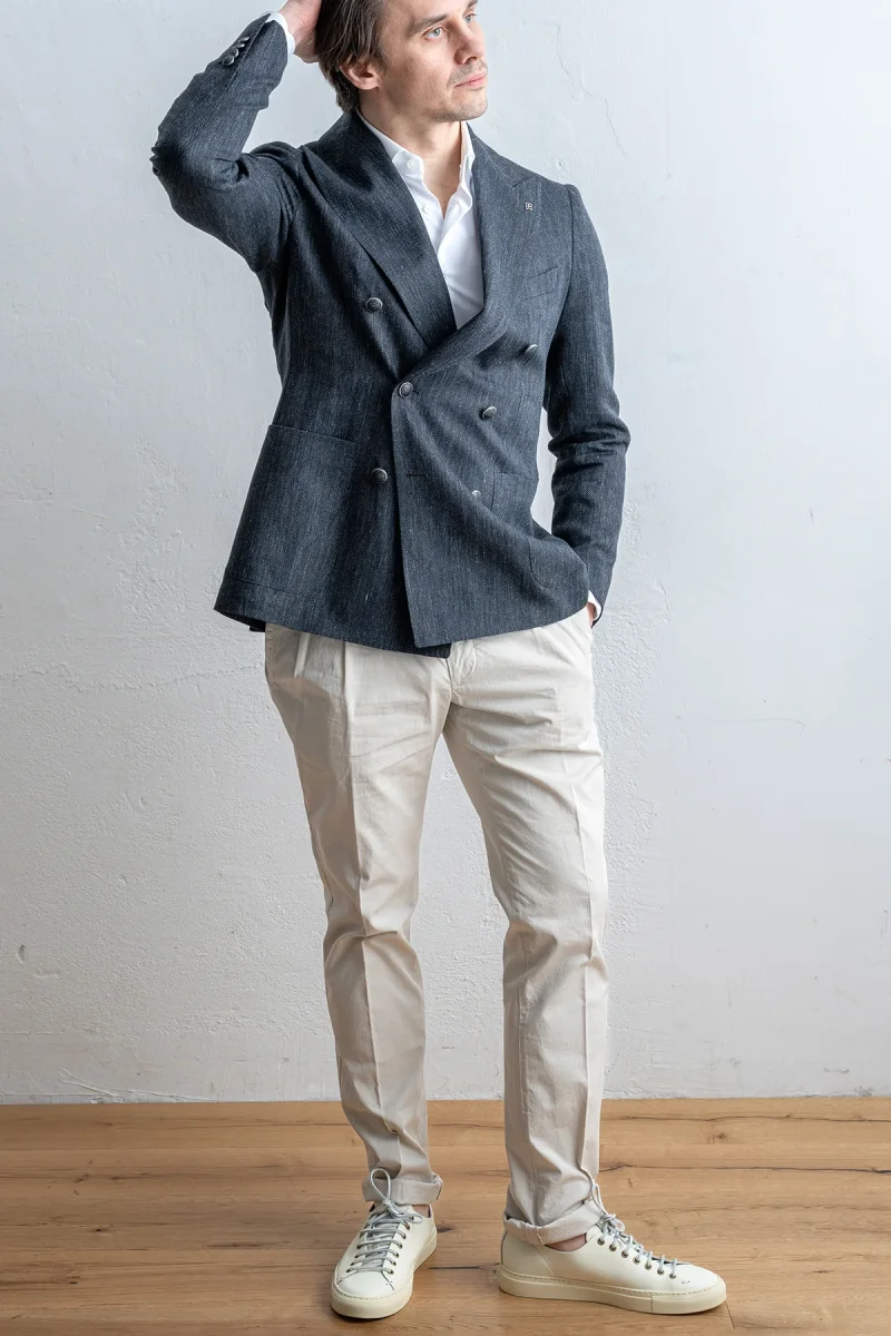 Montecarlo Db Linen Wool Blazer Black - Bild 5