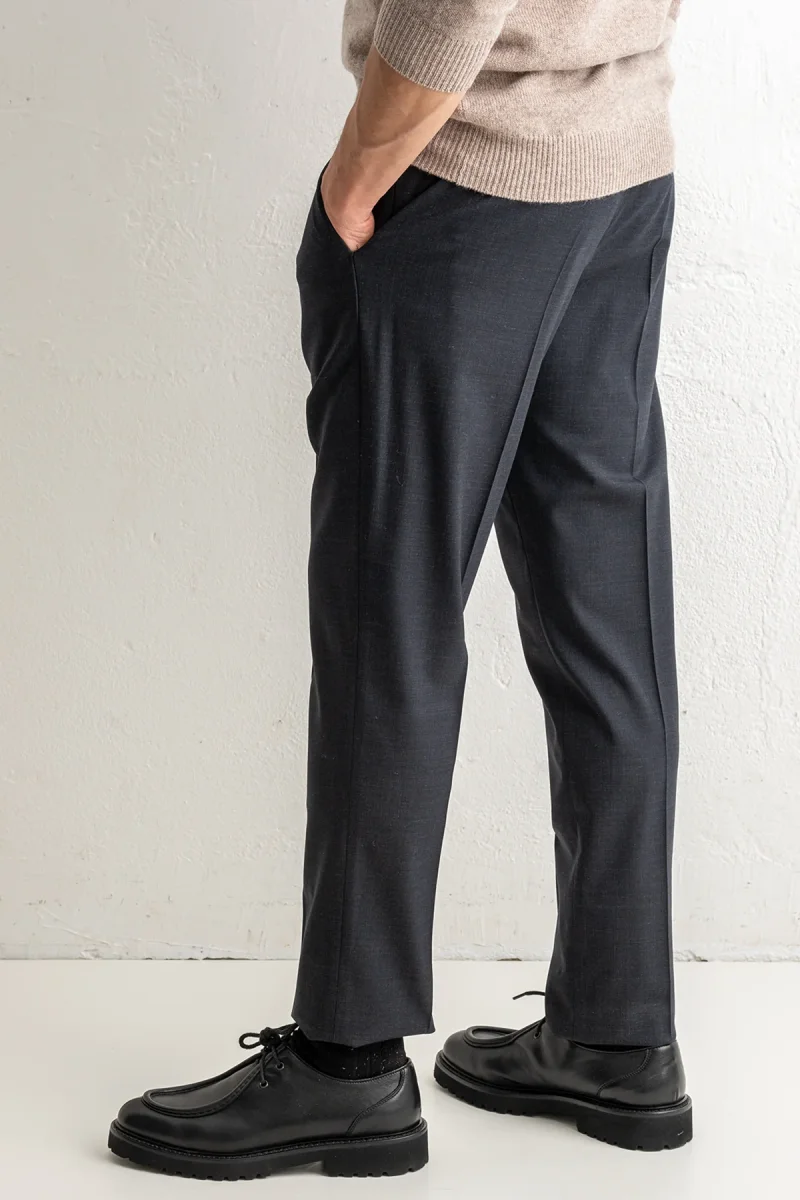 Gentlemen One Pleat Wool Trouser DARK GREY - Bild 5