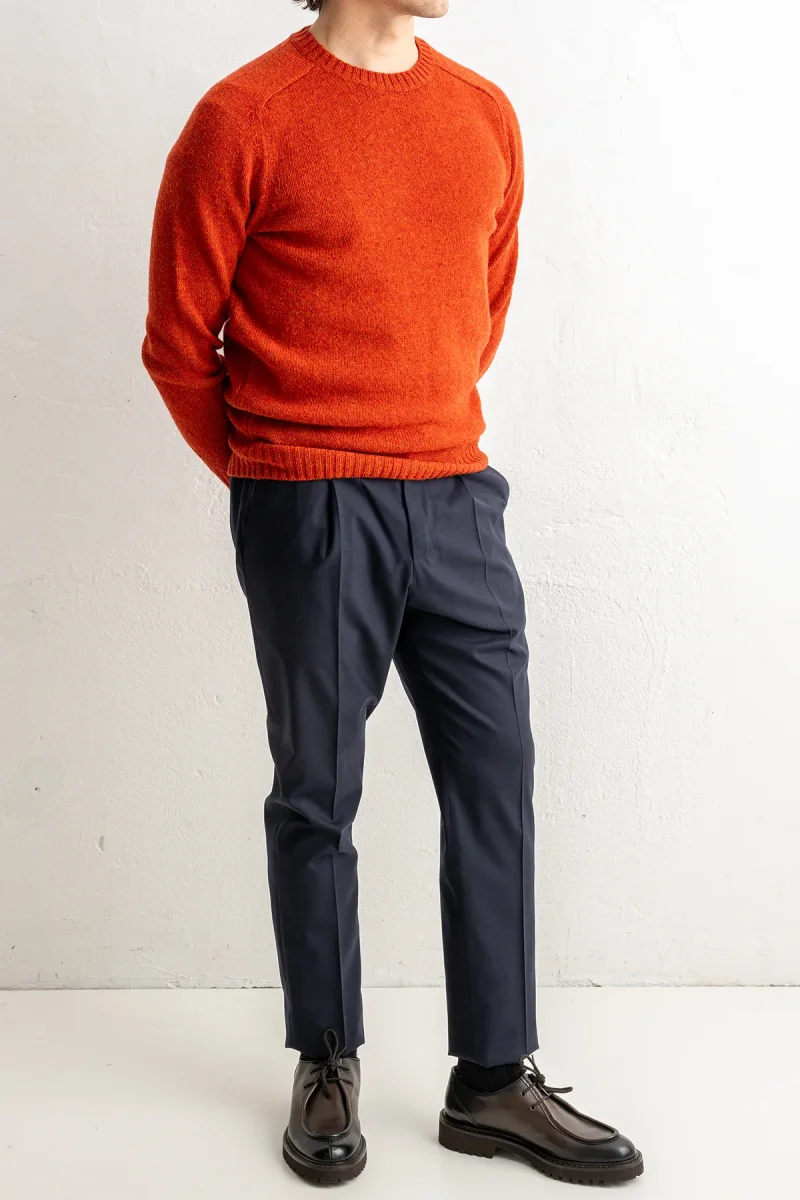 Gentlemen One Pleat Wool Trouser Navy - Bild 5