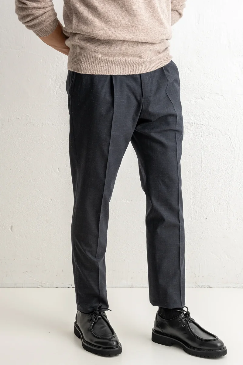 Gentlemen One Pleat Wool Trouser DARK GREY - Bild 4