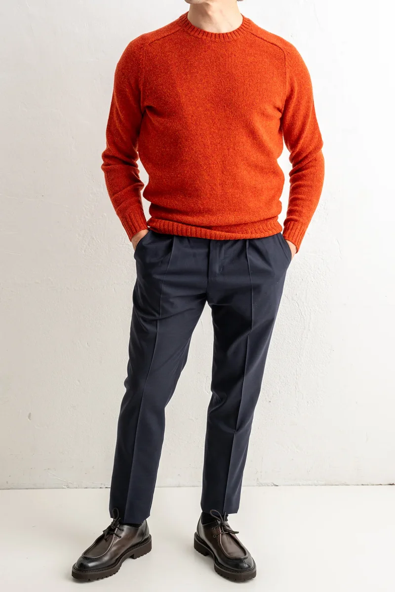 Gentlemen One Pleat Wool Trouser Navy - Bild 3