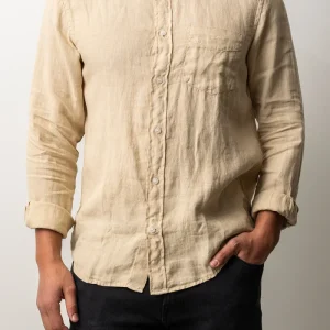 Regular Garment Dyed Linen Shirt Oat Beige