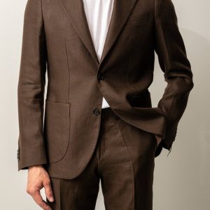 Ryhs Linen Blazer Dark Brown