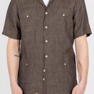 SANTIAGO CUBA LINEN SHIRT BROWN