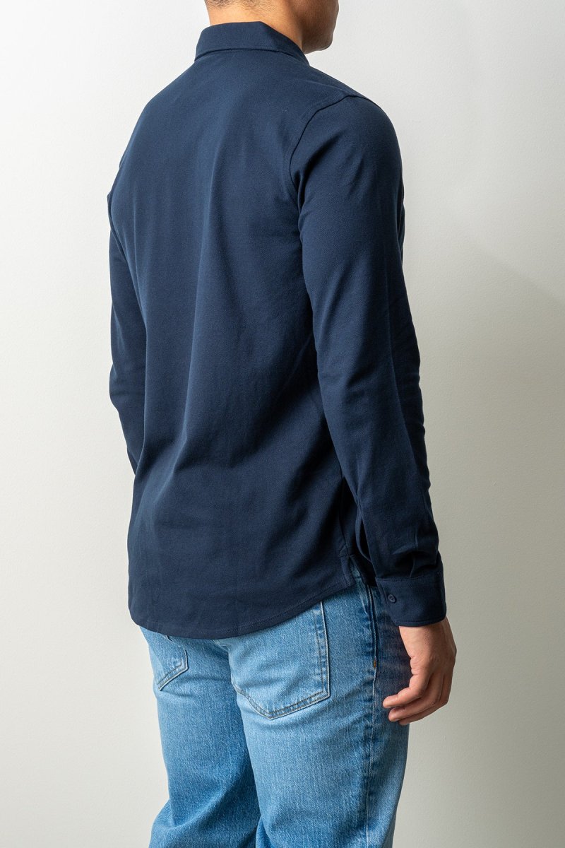 Soft Jersey Pique Shirt Navy - Bild 7