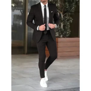 Herrkostym med smal passform, tvådelad passform