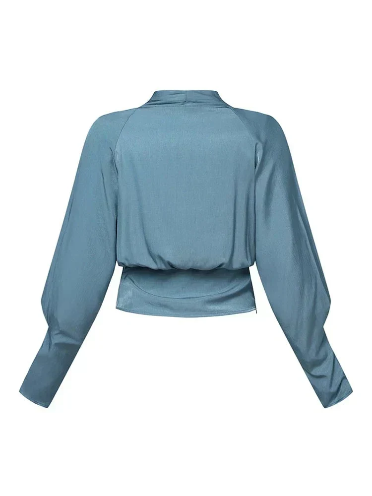 Damblus med v-ringning och drapering - Bild 6