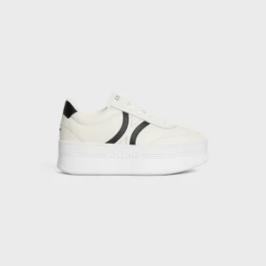 CELINE – Block-sneakers med Triomphe-mönster baktill och kilklack i kalvskinn