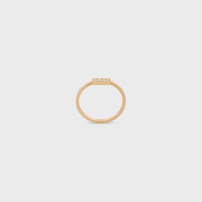 CELINE Line-ring i gult guld och diamanter