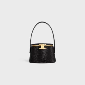 CELINE Nina Minaudiere i mocka av kalvskinn med strass