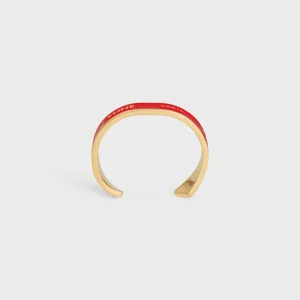 CELINE Ribbon Small Cuff i emalj och mässing med guldfinish