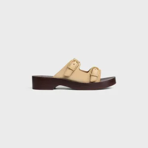 Cleo – sandal med dubbla remmar i mocka av kalvskinn