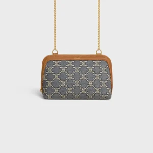 Clutch med kedja i Jacquard Triomphe All Over