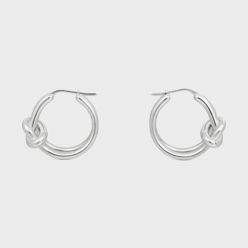 Knot Double Hoops i mässing med rodiumfinish - Bild 2