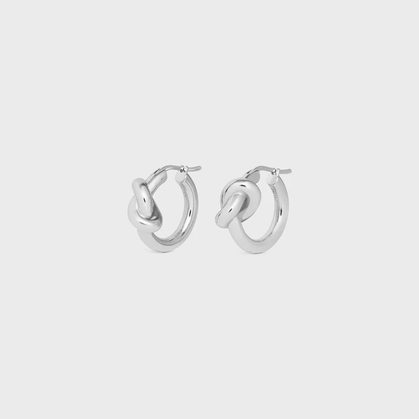 Knot Hoops i mässing med rodiumfinish - Bild 3