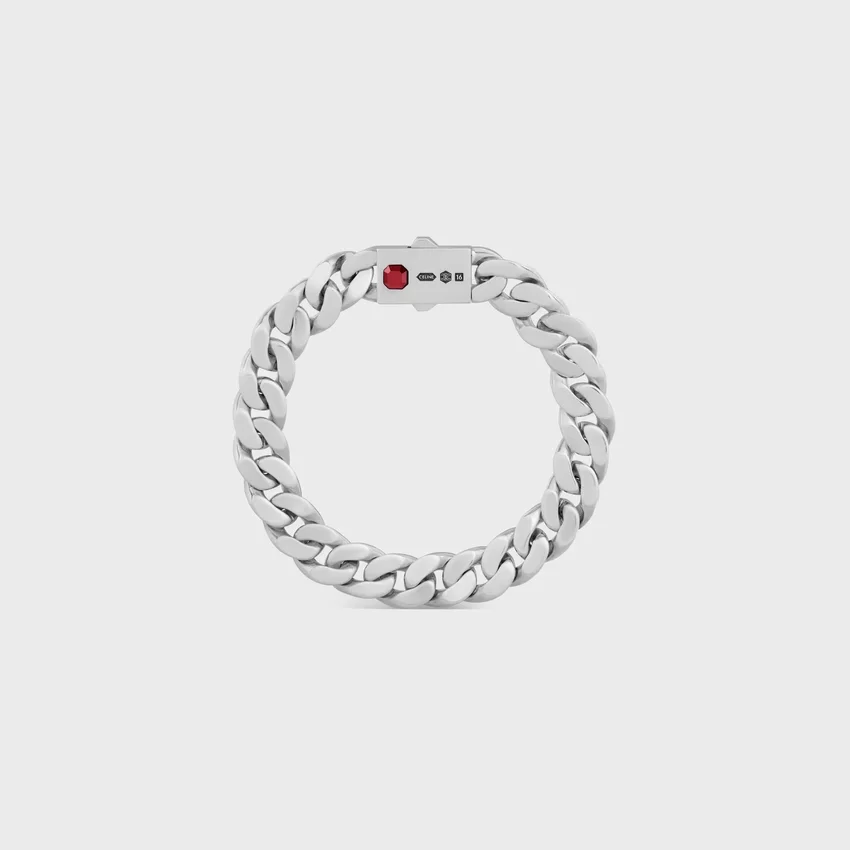 Les Poincons CELINE-armband i sterlingsilver och granat