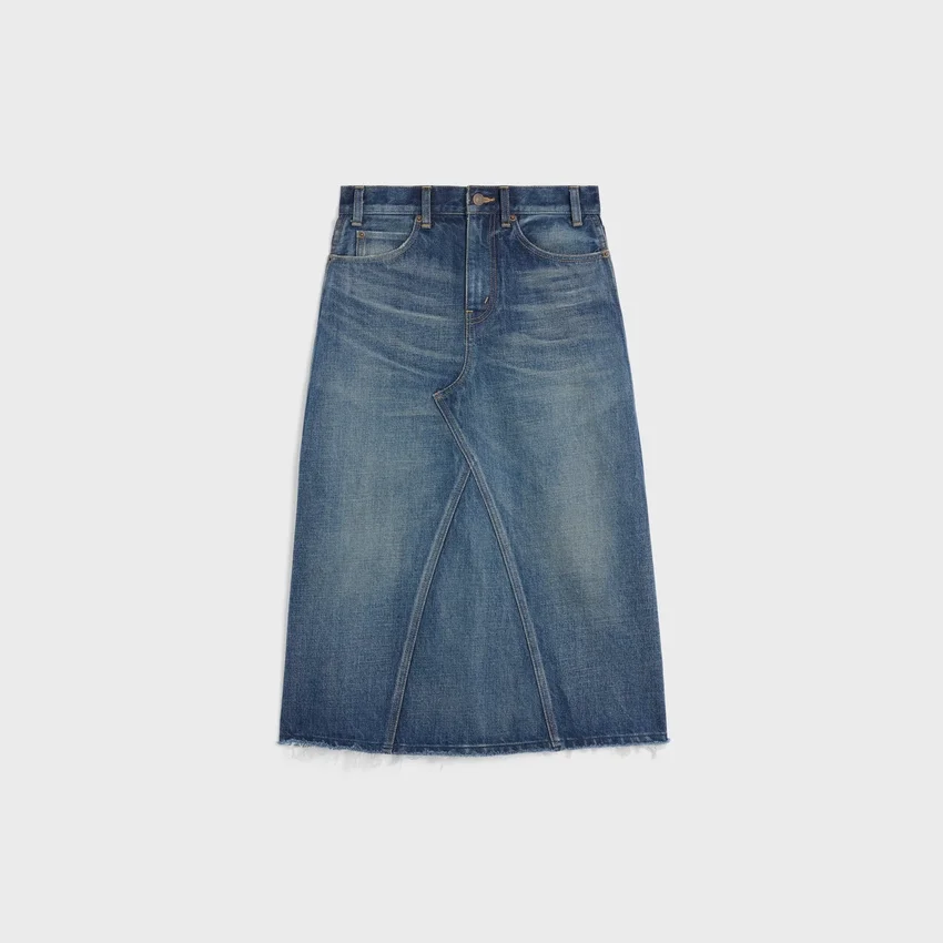 Midikjol i mörk Union Wash-denim - Bild 2