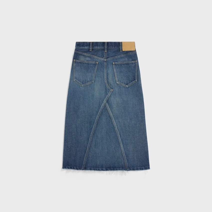 Midikjol i mörk Union Wash-denim - Bild 3