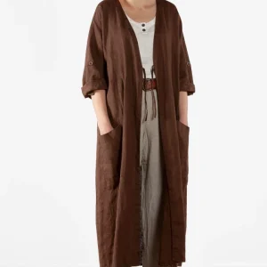 Kaftan i linne med knytning