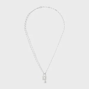Triomphe Lock-halsband i mässing med rodiumfinish