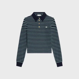 Triomphe-polo i randig jersey