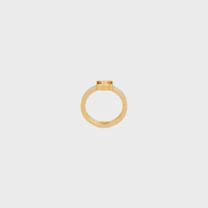 Triomphe-ring i emalj och mässing med guldfinish