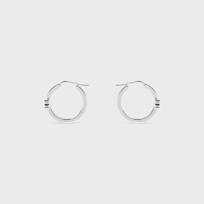 Triomphe Sparkle Hoops i strass och mässing med rodiumfinish - Bild 2