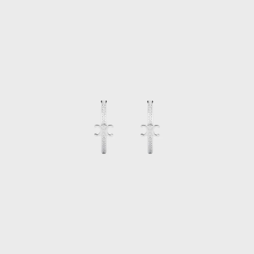 Triomphe Sparkle Hoops i strass och mässing med rodiumfinish - Bild 4