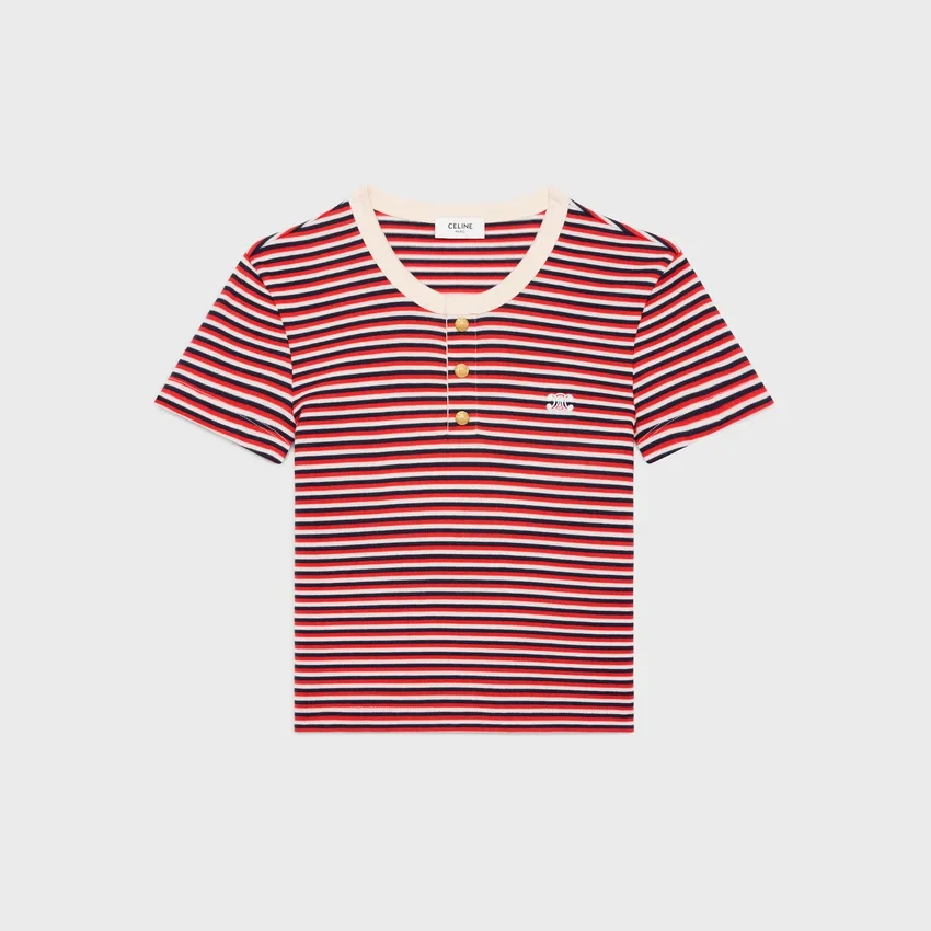 Triomphe T-shirt i randig jersey